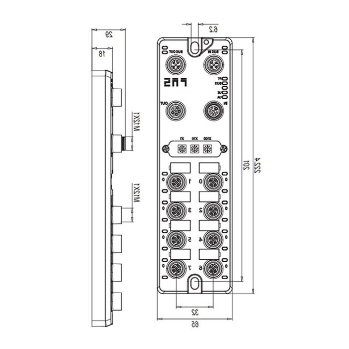 Profibus-DP协议、M12接口、16DI/DO 可配置、PNP、远程模块、003E31